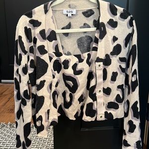 Cashmere Cheetah Print Sweater Set